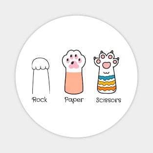 Feline Frenzy: Rock, Paper, Scissors - Cat Style! Magnet